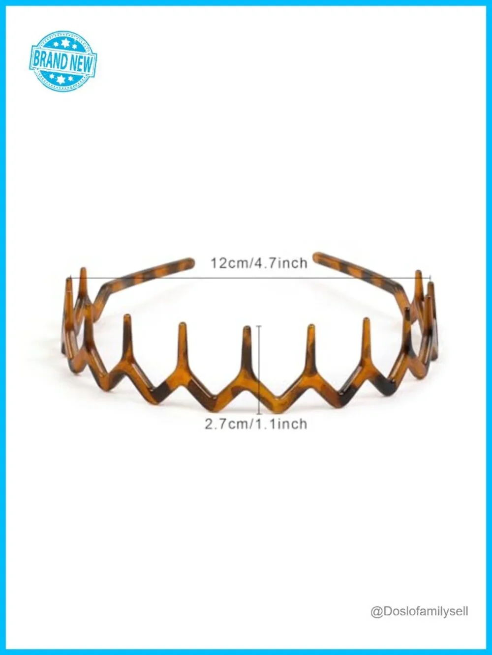 2-Pack Zig Zag Headbands with Teeth Non-Slip Plastic Hair Band